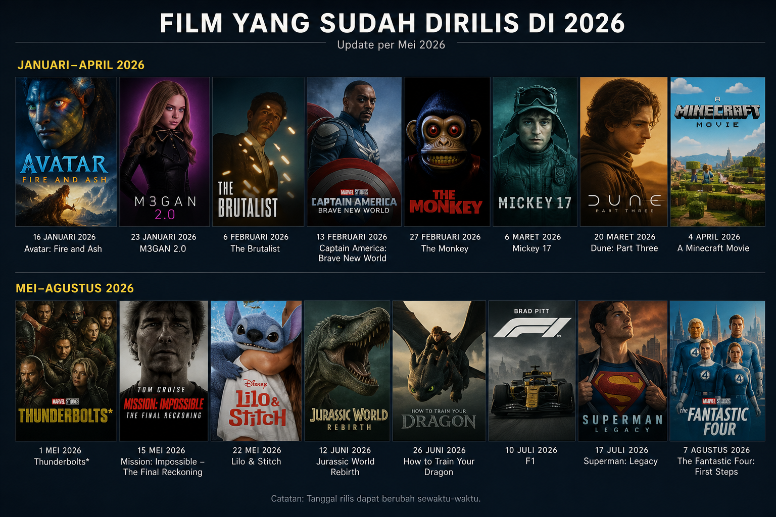 Film yang Sudah Dirilis di 2026 - film
