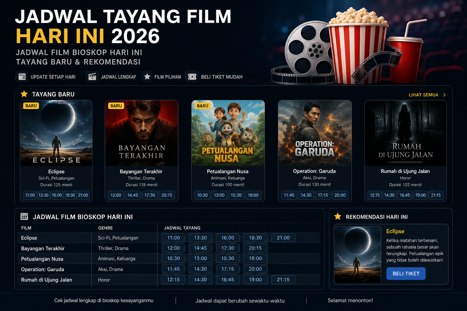 Jadwal Tayang Film Hari Ini - bioskop