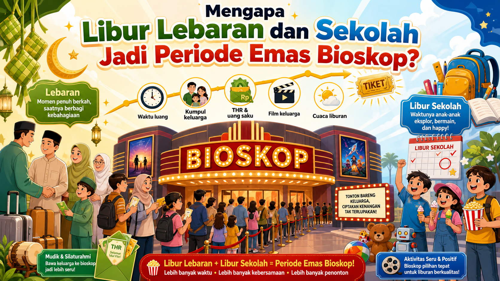 Mengapa Libur Lebaran dan Sekolah Jadi Periode Emas Bioskop? - film