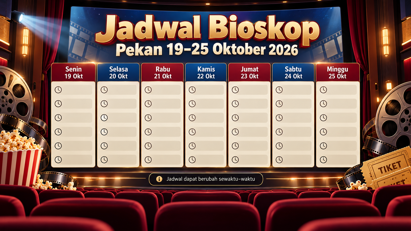 Gambaran Jadwal Bioskop Pekan 19â25 Oktober 2026 - bioskop